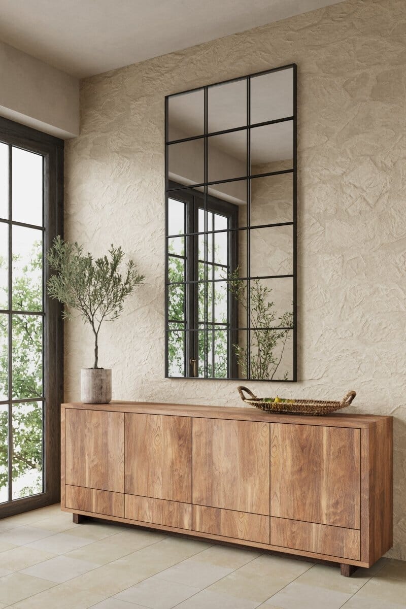 Lavinia Black Rectangular Window Mirror (180X90 CM)