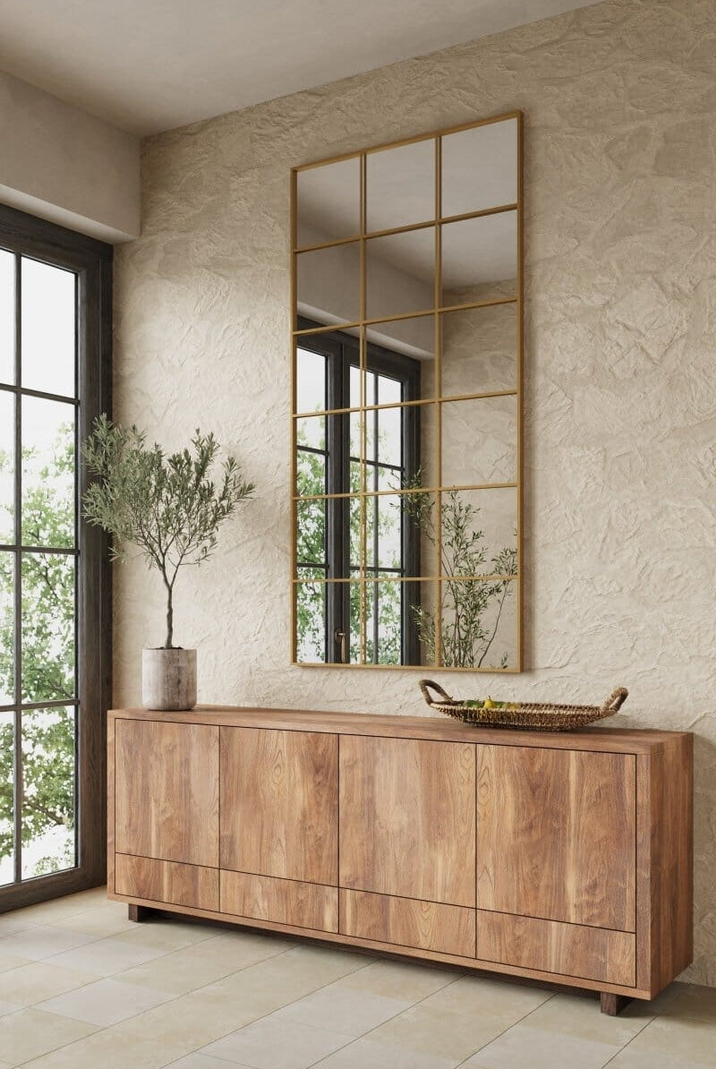 Lavinia Gold Rectangular Window Mirror (180x90 CM)