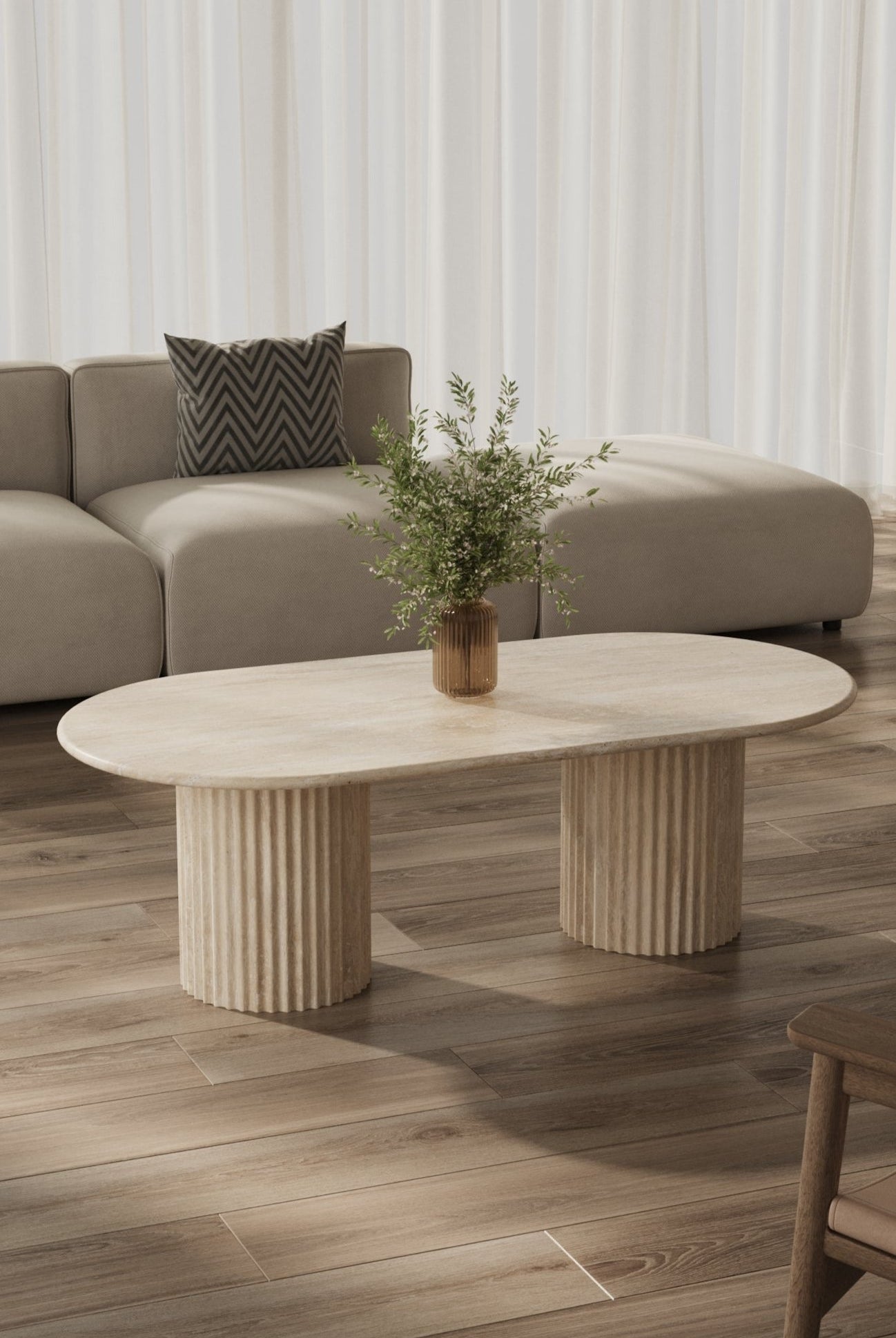 Valeria Travertine Coffee Table