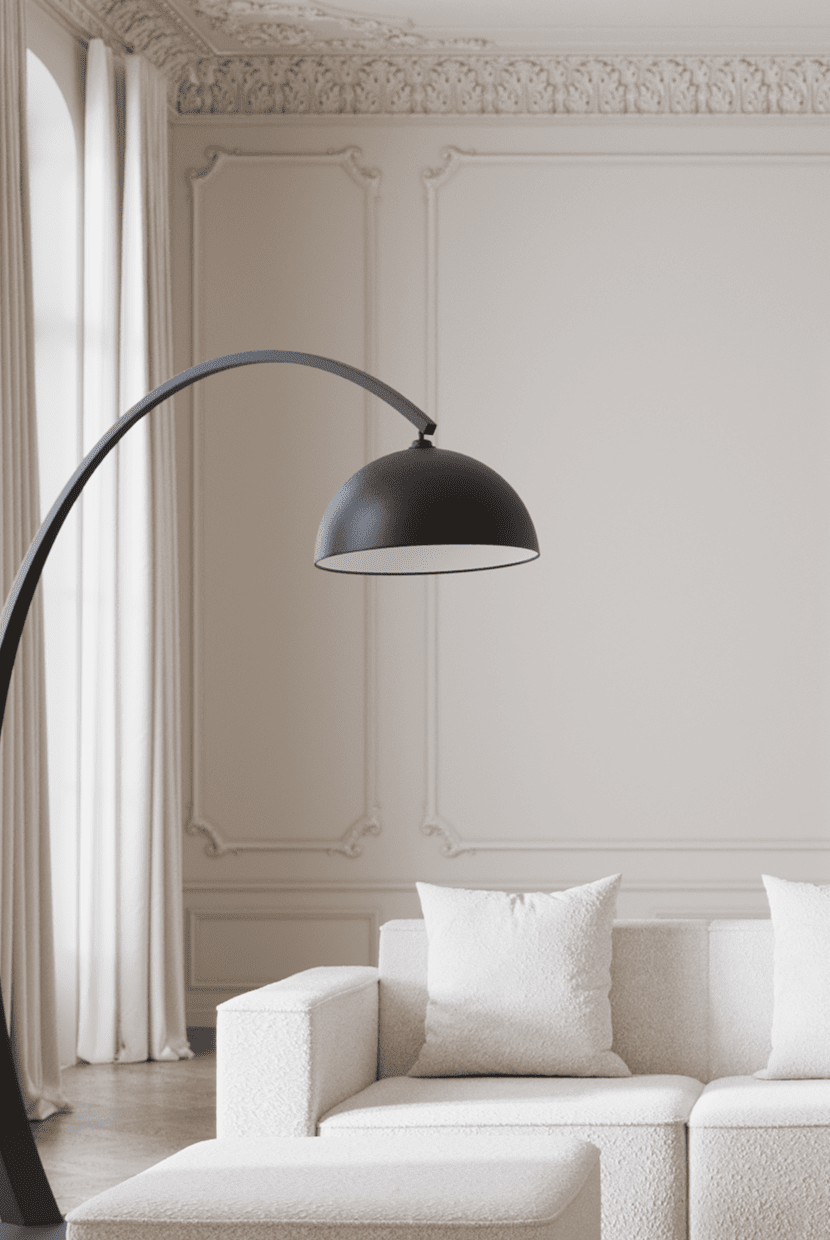XL Arched Black Floor Lamp