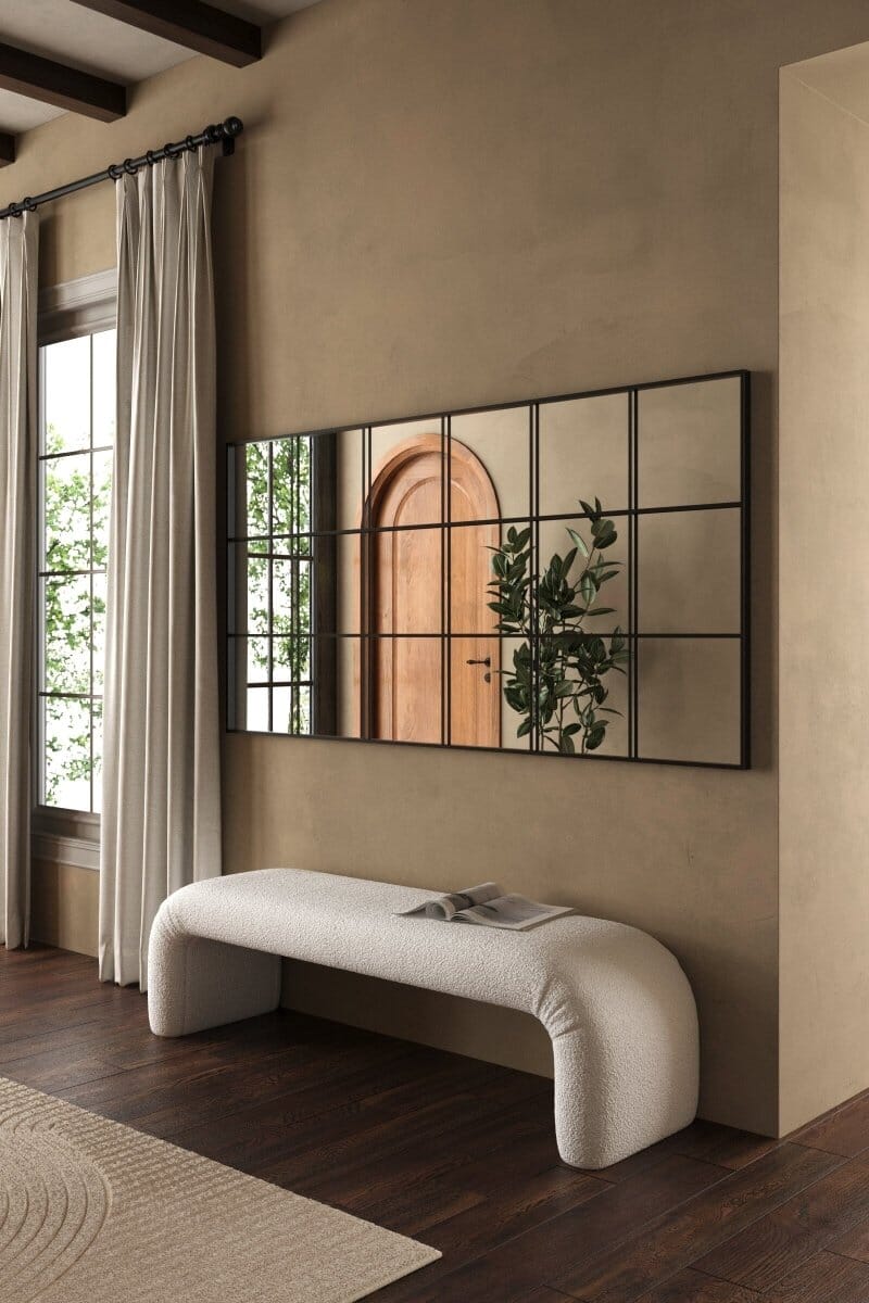 Lavinia Black Rectangular Window Mirror (2 Sizes) Mirrors Homekode