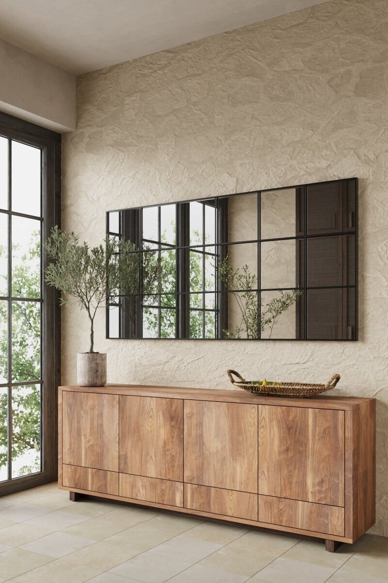 Lavinia Black Rectangular Window Mirror (2 Sizes) Mirrors Homekode