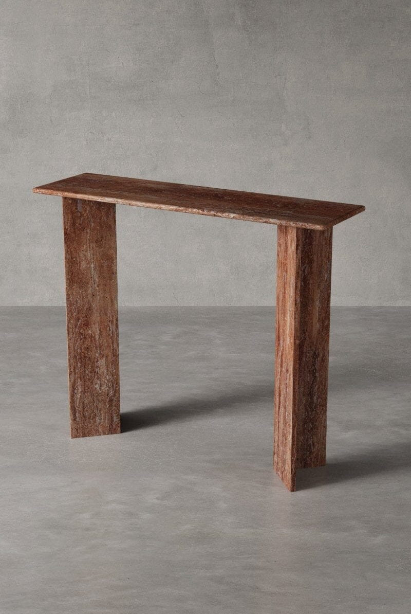 Vanya Red Travertine Console Table
