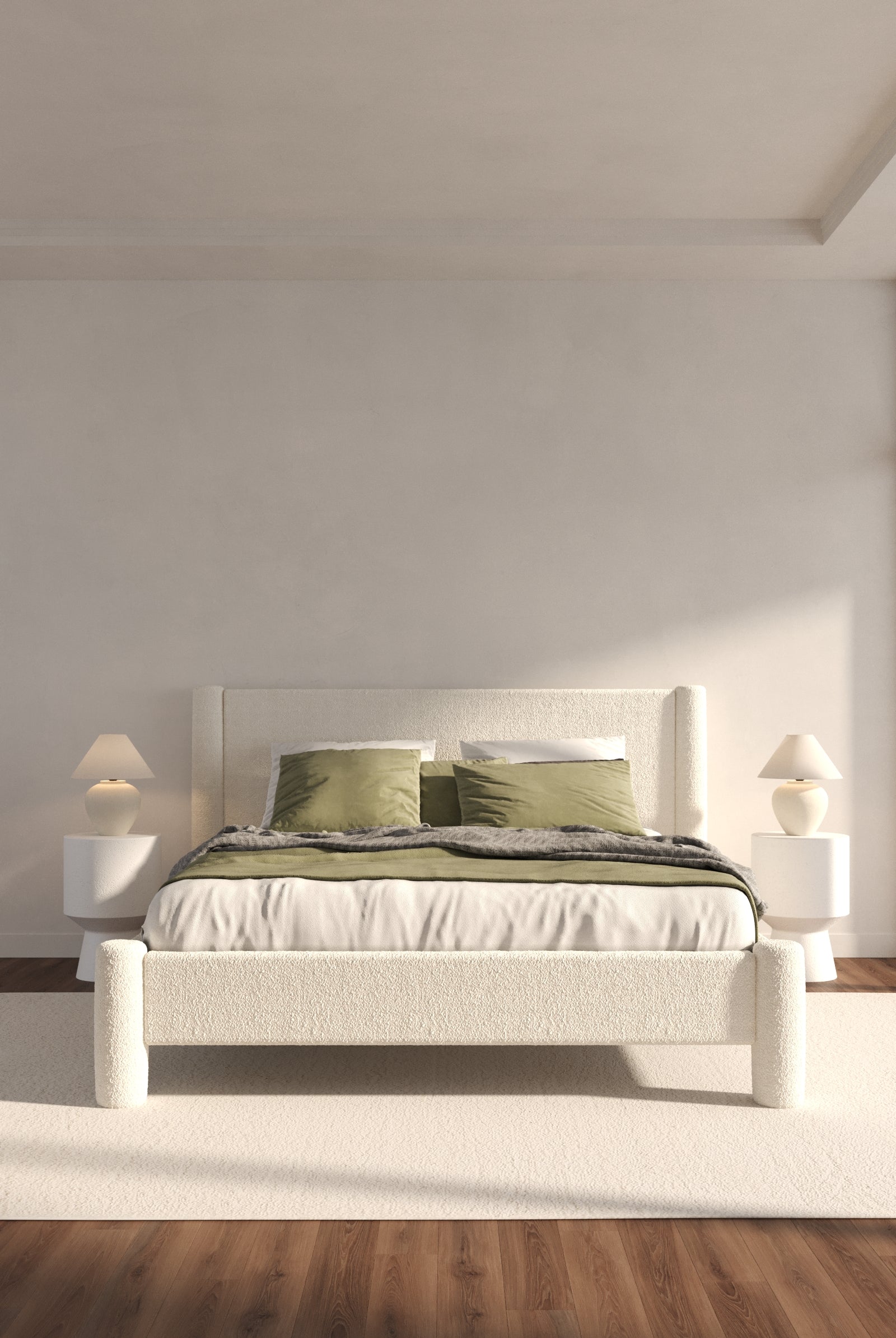 Ramona Boucle Upholstered Platform Bed