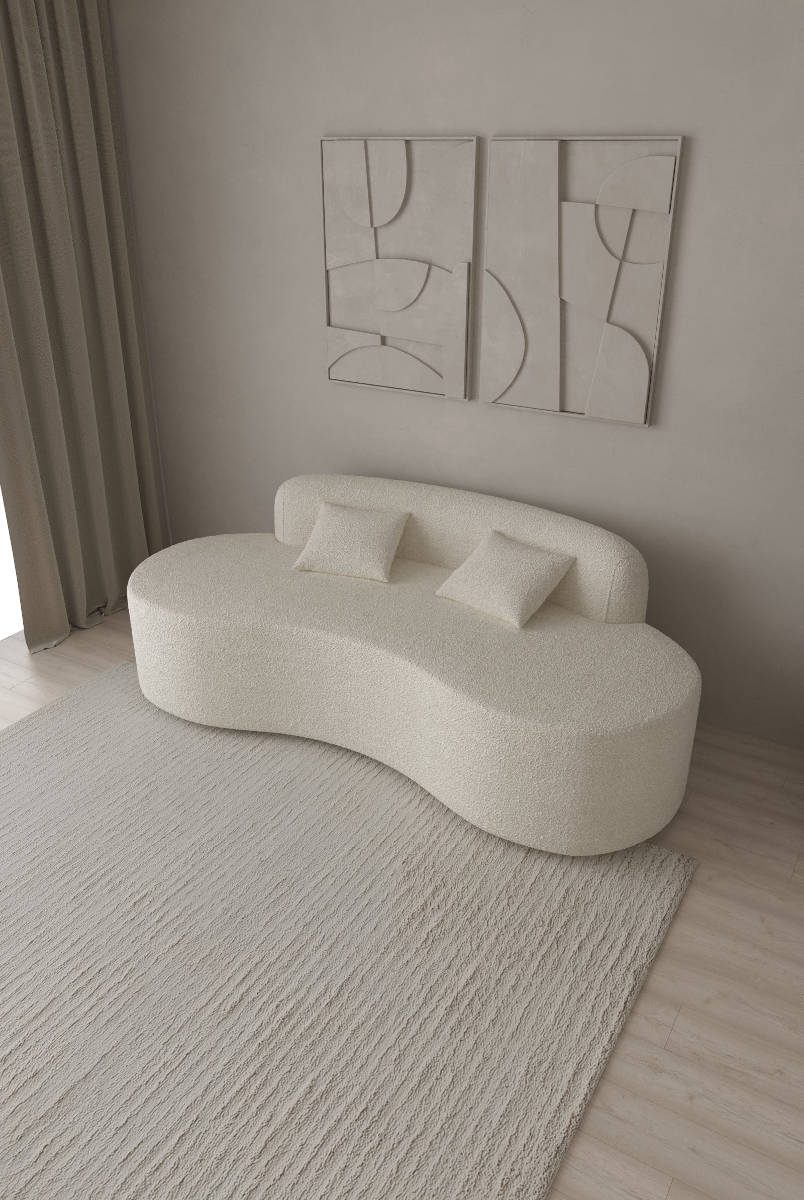 Yasma Boucle Curved Sofa