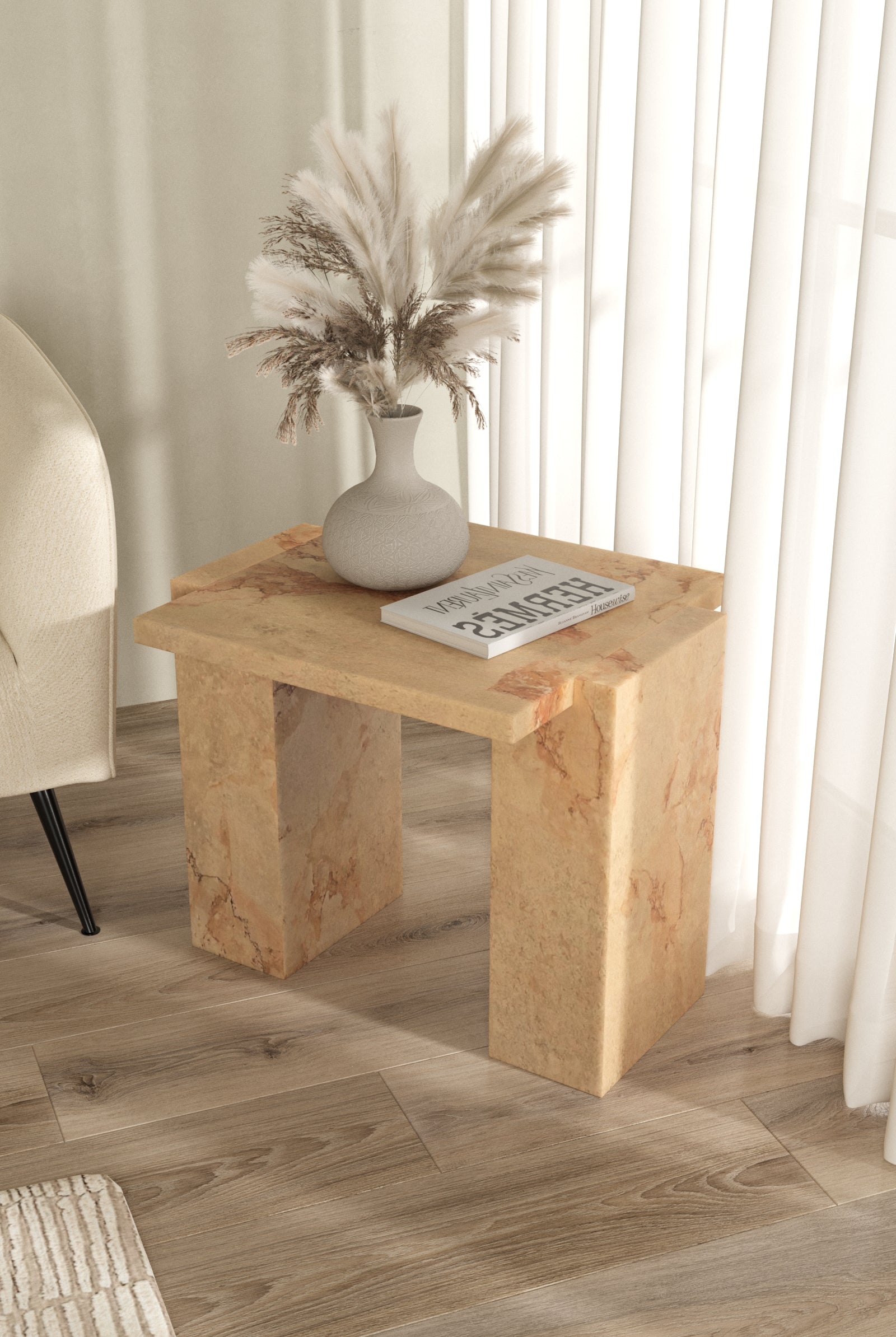 Vespera Jerusalem Stone Side Table