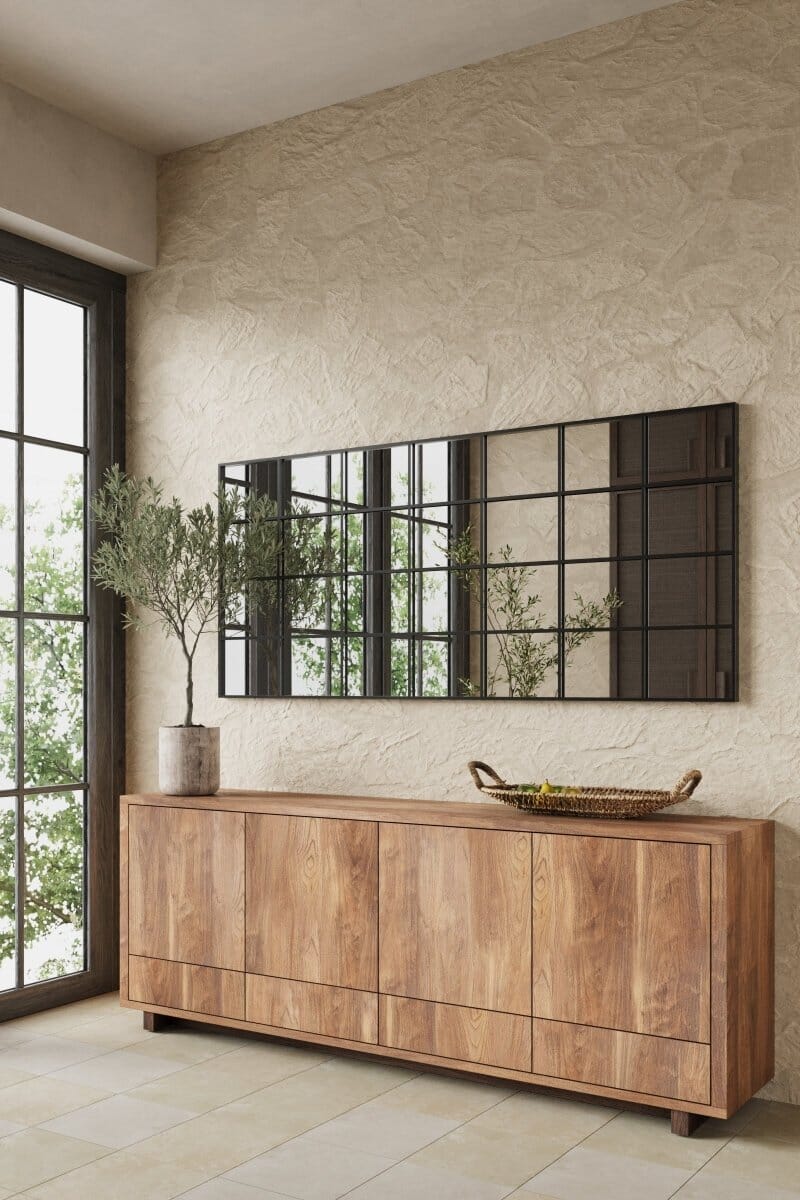 Lavinia Black Rectangular Window Mirror (2 Sizes) Mirrors Homekode