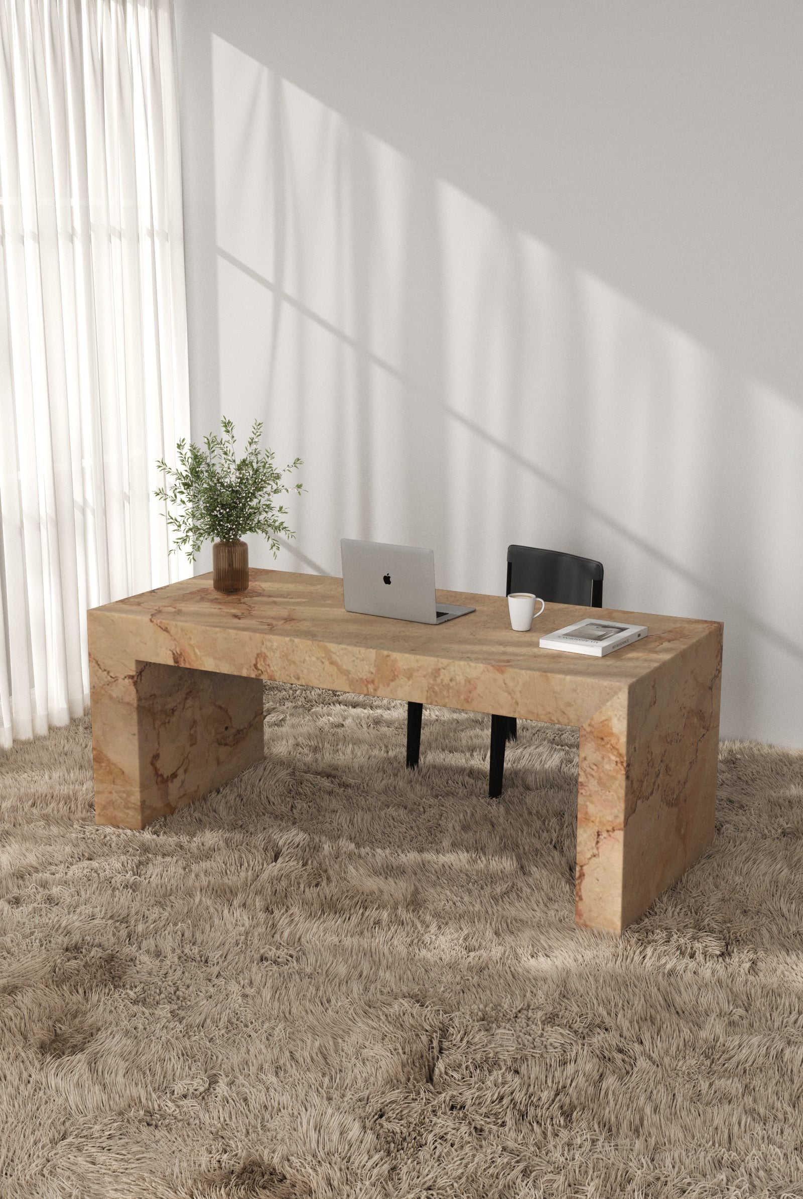 Evadne Jerusalem Stone Desk