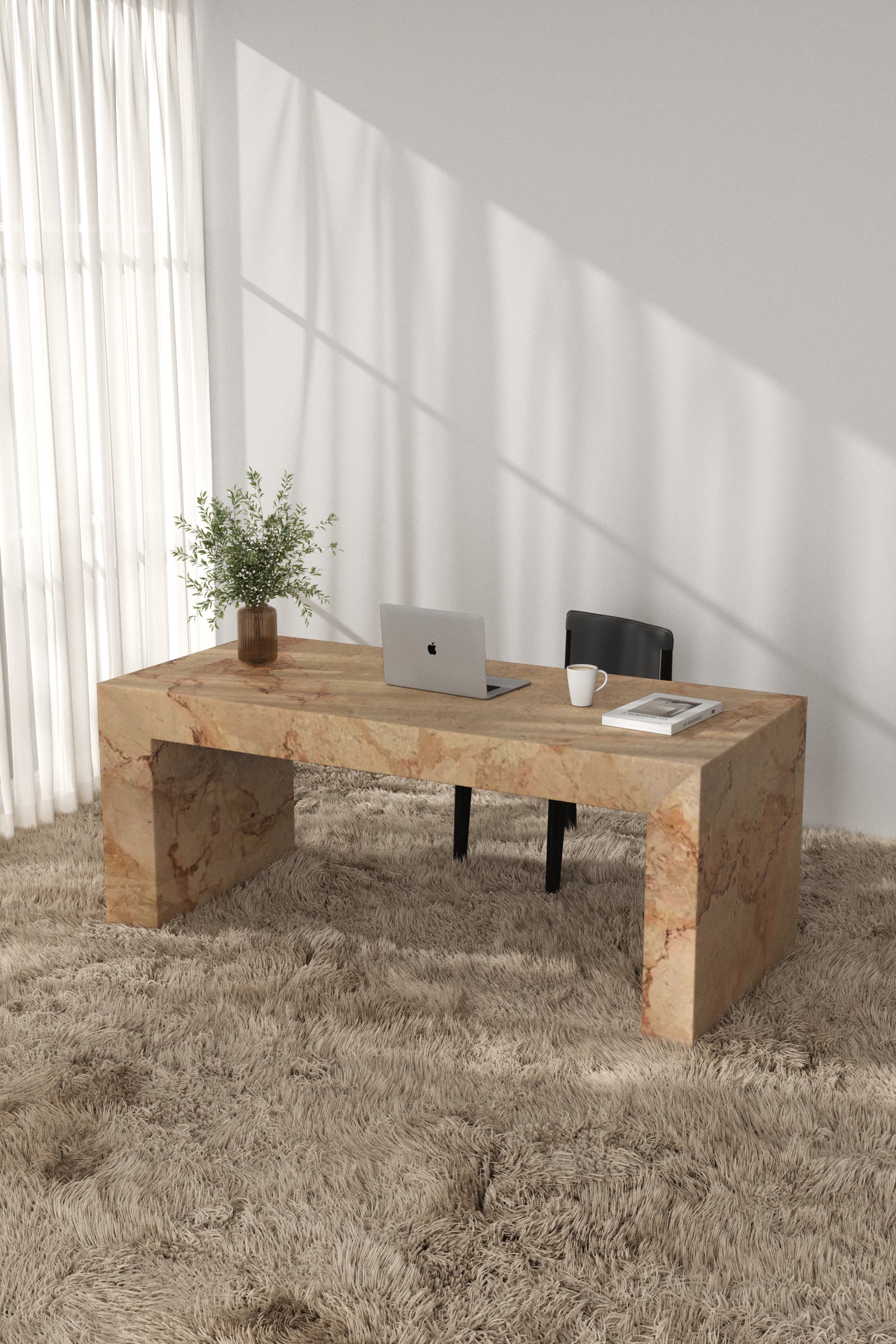 Evadne Jerusalem Stone Desk