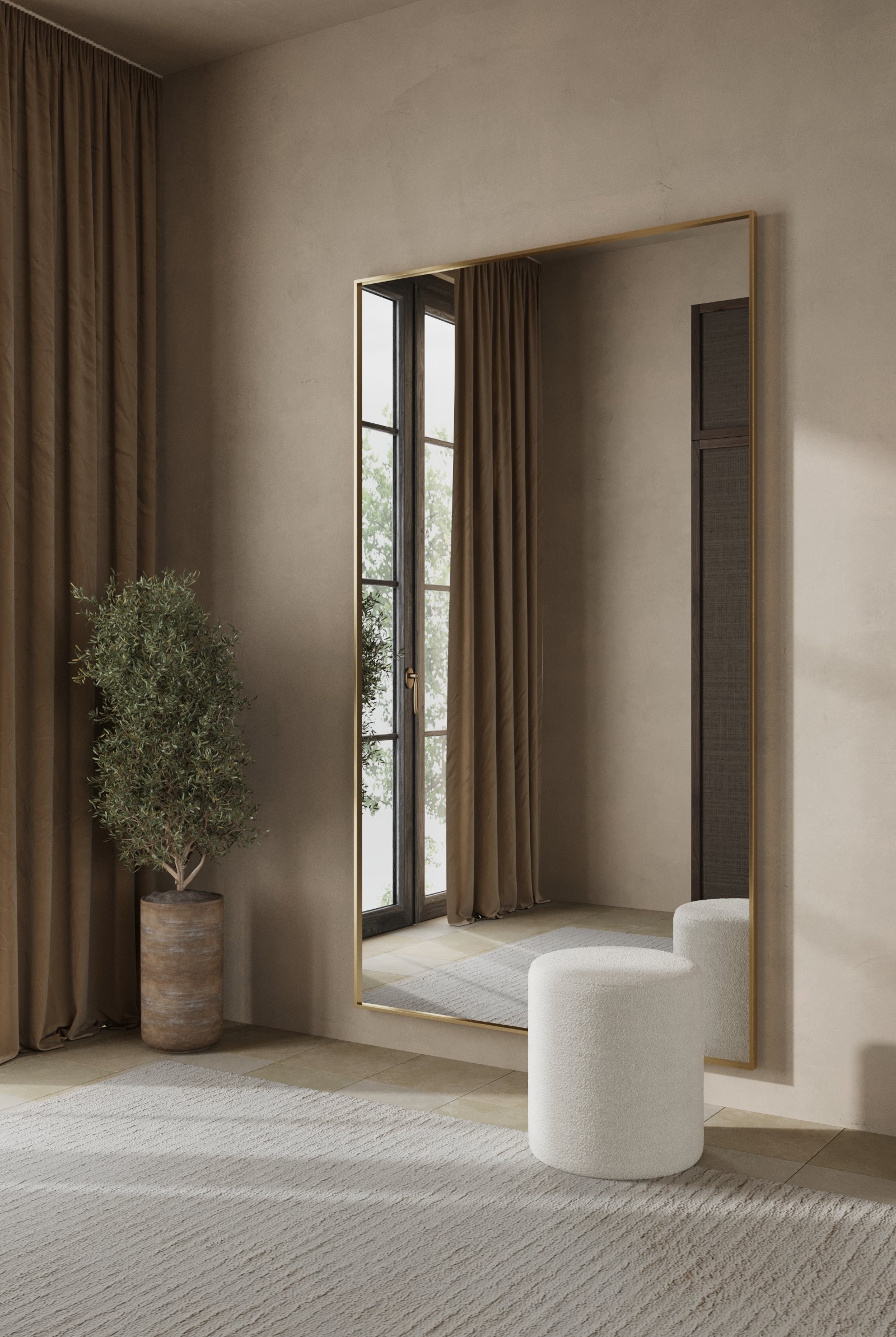 Zara Full Length Gold Rectangular Mirror (4 Sizes)