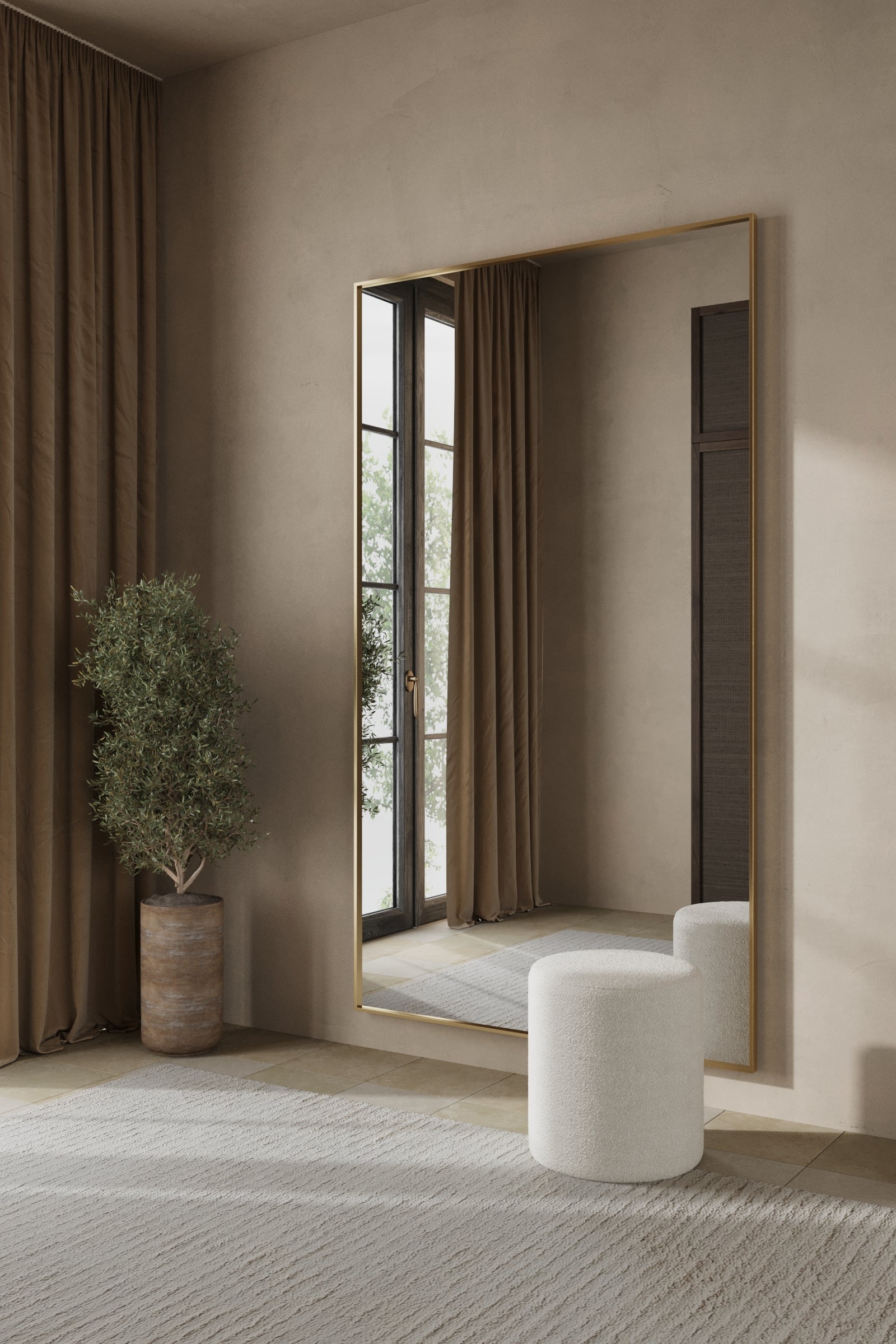 Zara Full Length Gold Rectangular Mirror (4 Sizes)