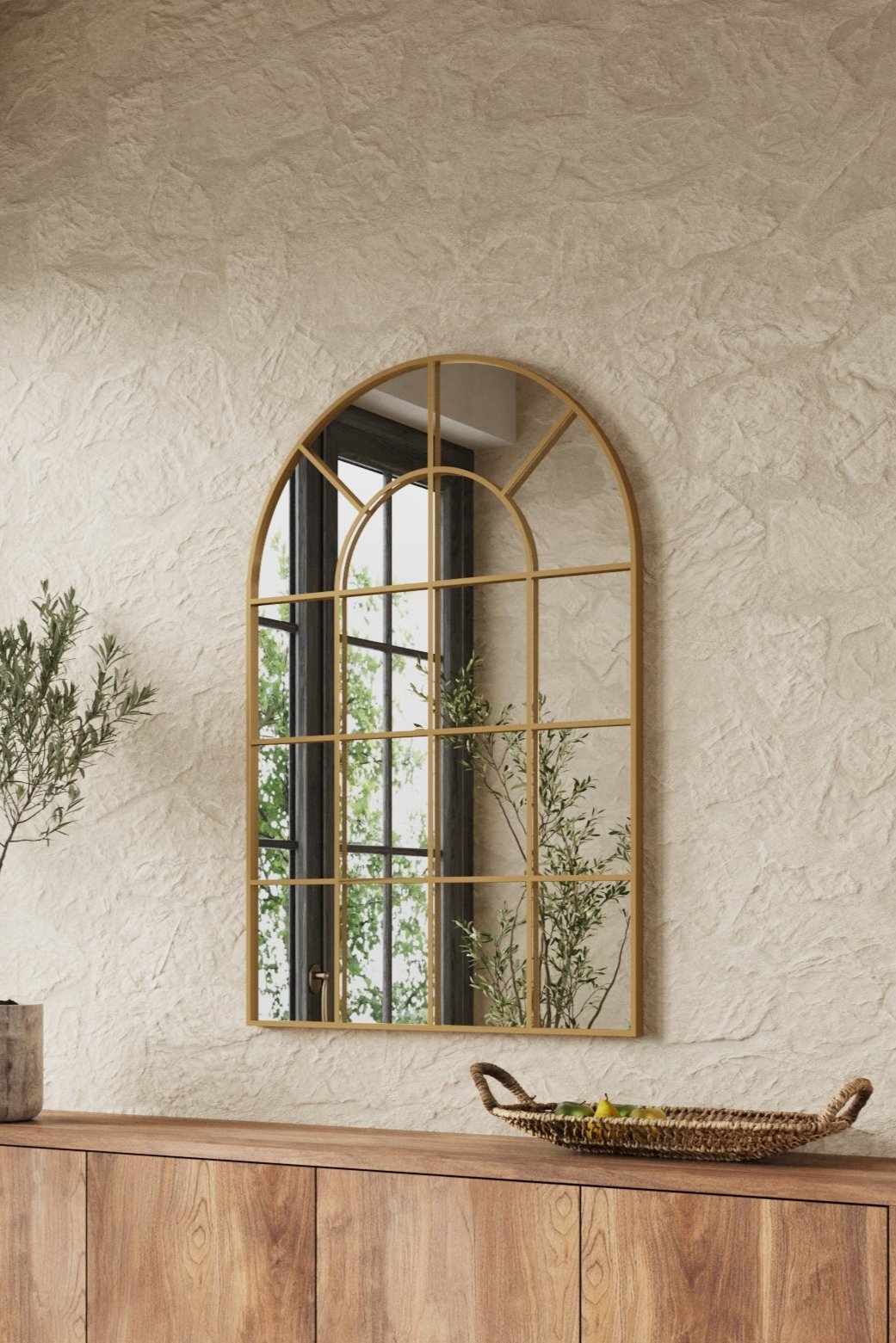 Astrid Gold Window Wall Arch Mirror (120x80 CM)