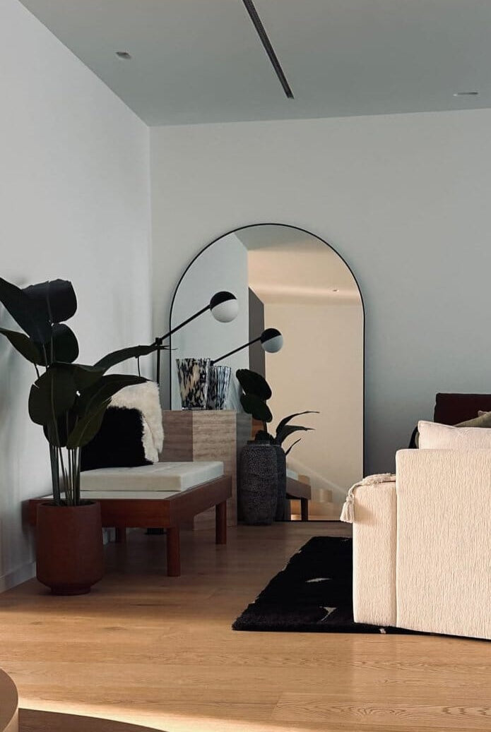 XL Black Arch Full Length Mirror (3 Sizes) Mirrors Homekode 210x140 CM
