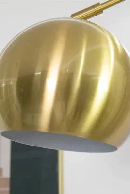 Gold arched Floor Lamp With Side Table Homekode