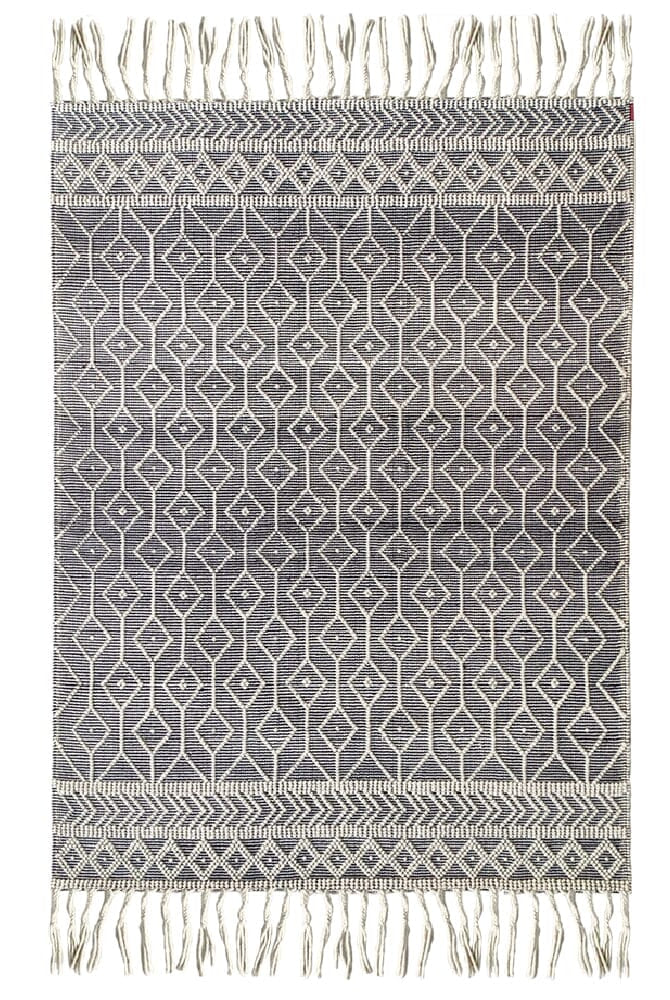 Natural White & Black Woven Rug (2 Sizes)