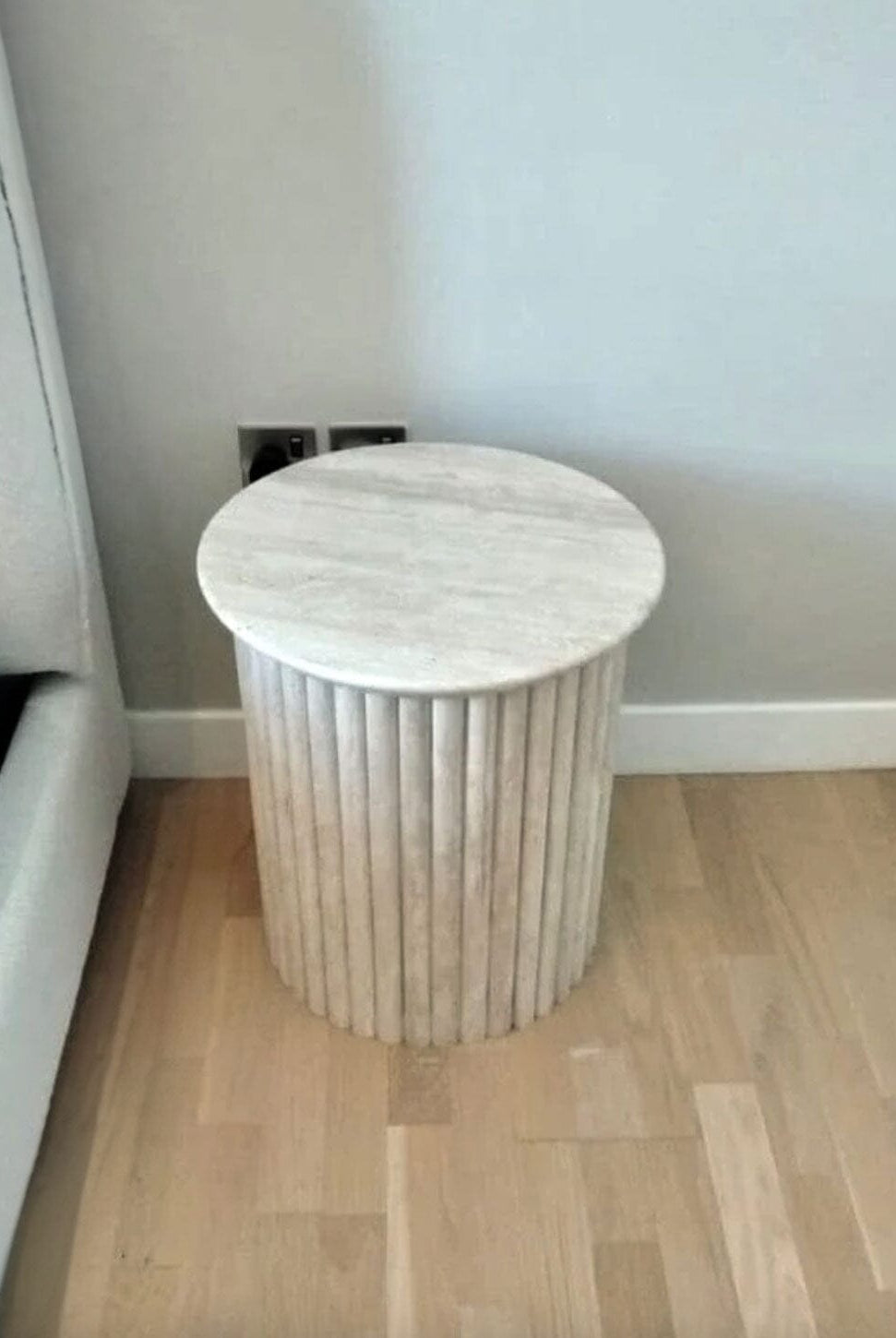 Travertine Pillar Side Table
