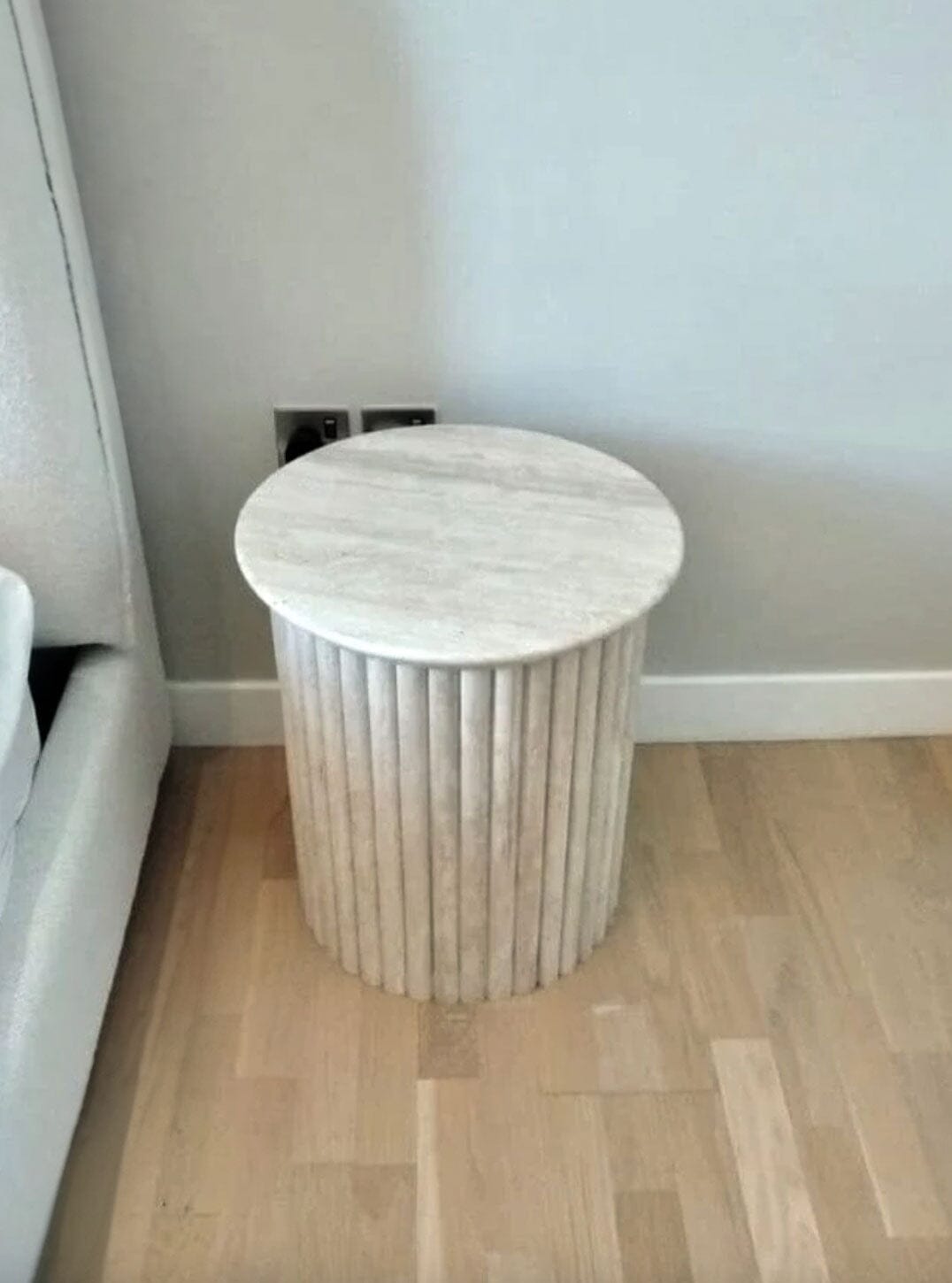Travertine Pillar Side Table