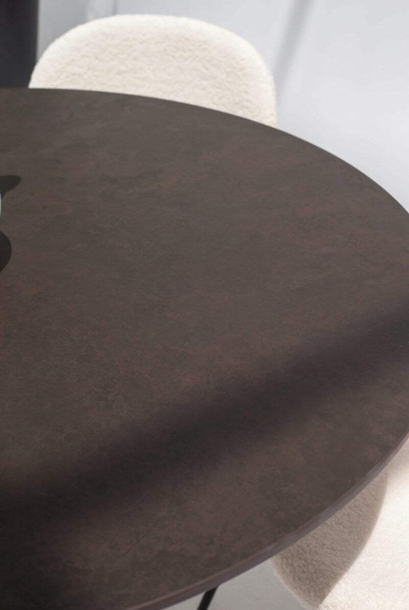 Cornelia Brown Dekton Dining Table with Brown Base