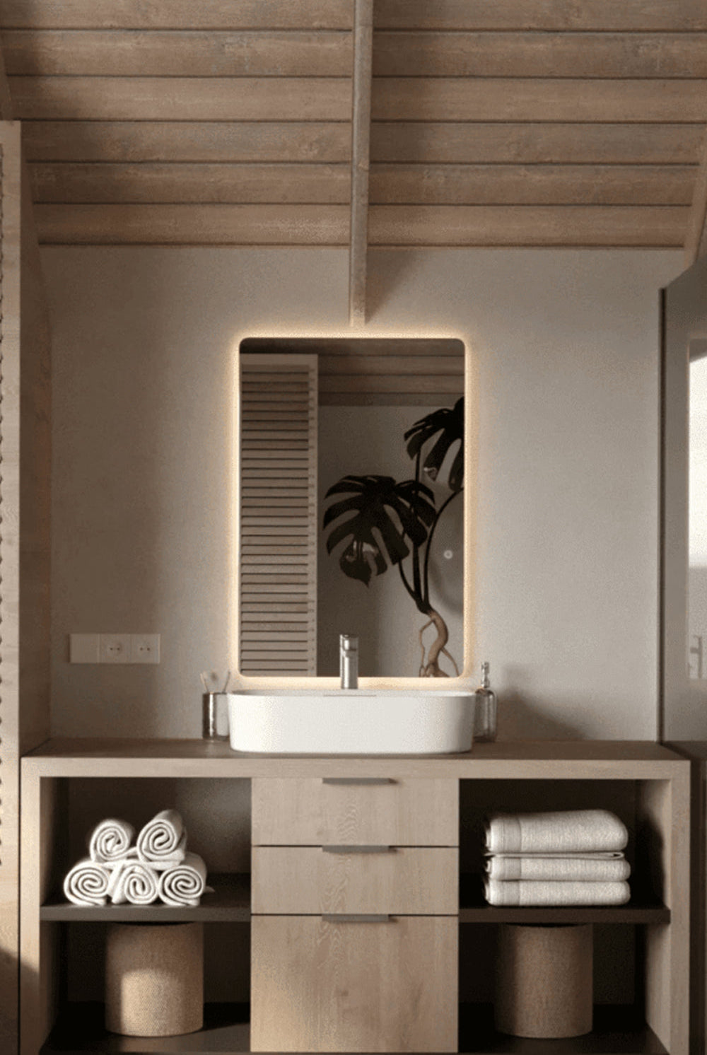 Amara Frameless Rounded Corners LED Wall Mirror (3 Sizes)