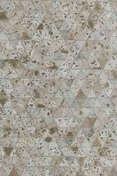 Triangular Tranquility - Grey Leather Rug (6 Sizes)