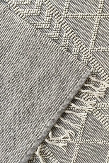 Ethereal Pathway - Natural White Woven Patterned Rug (200x80 CM)