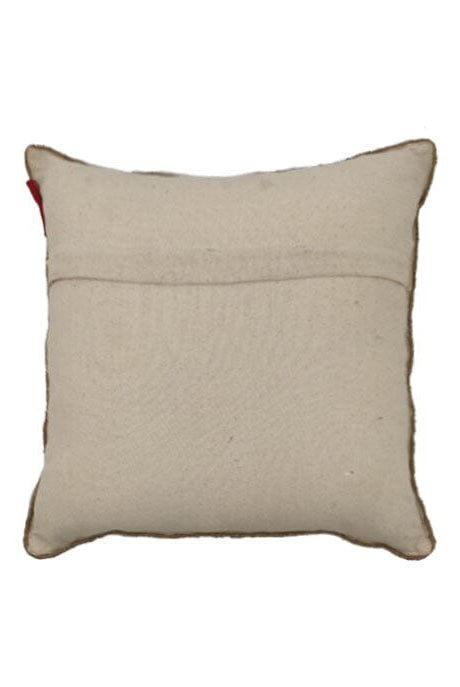 Beige Lined Jute Cushion (45x45 CM)
