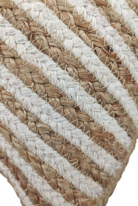 Beige Lined Jute Cushion (45x45 CM)