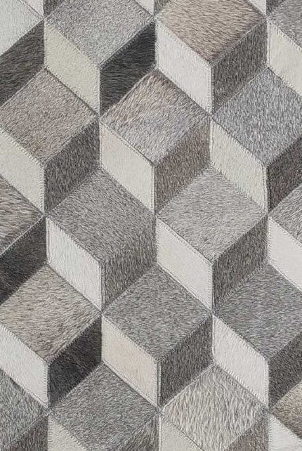 Hallway Grey Multi-Color Leather Rug (80x200 CM)