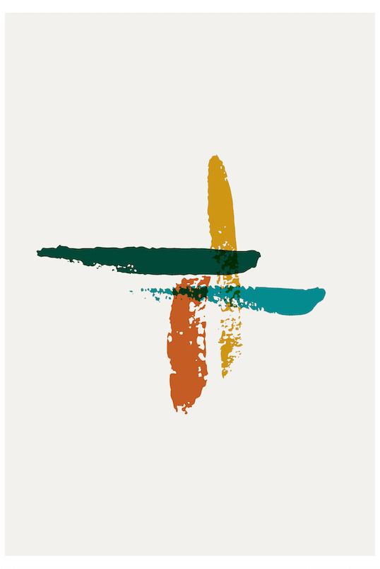 Abstract Brushstroke Medley Wall Art IV