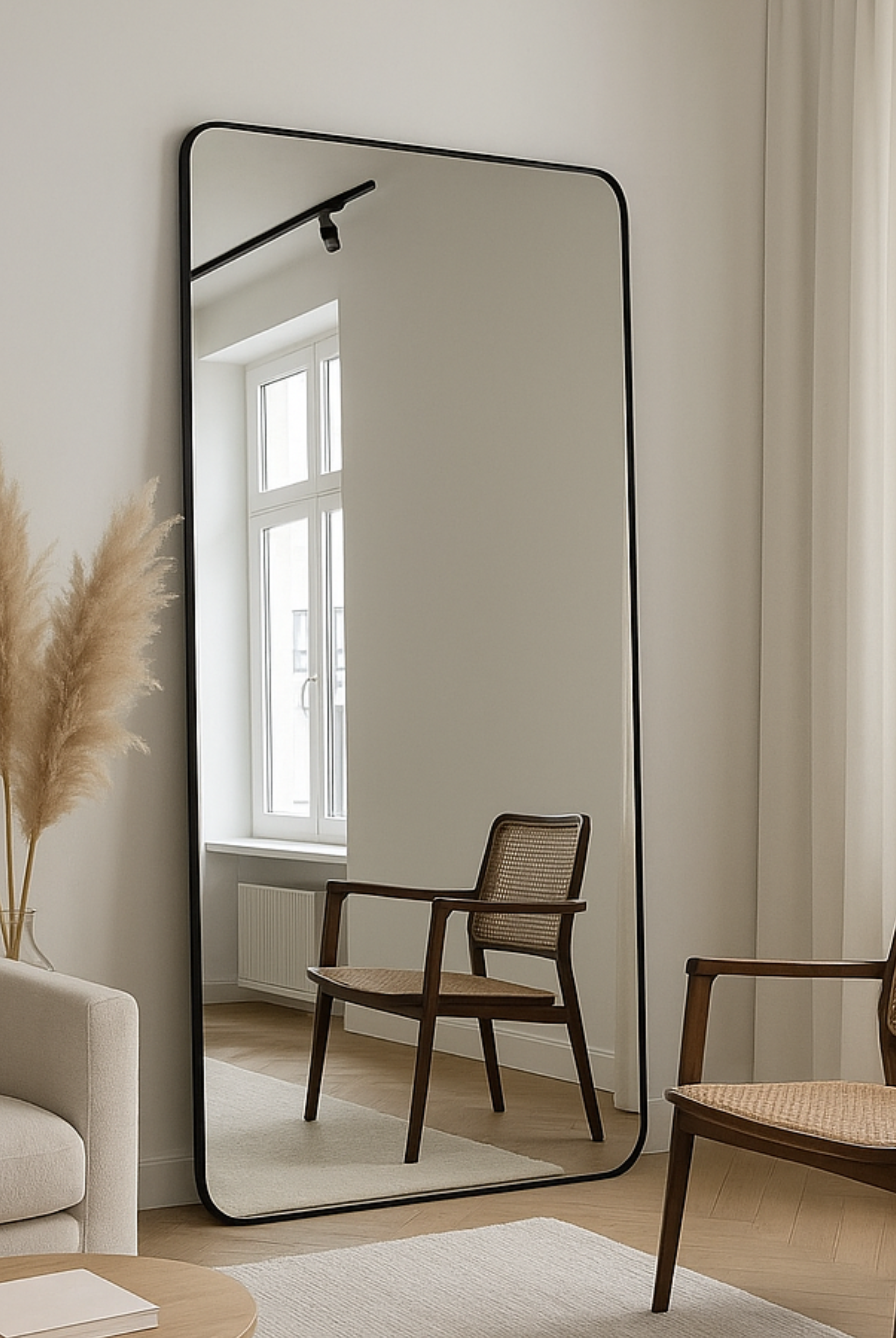 Adeline Black Frame Rectangular Wall Mirror