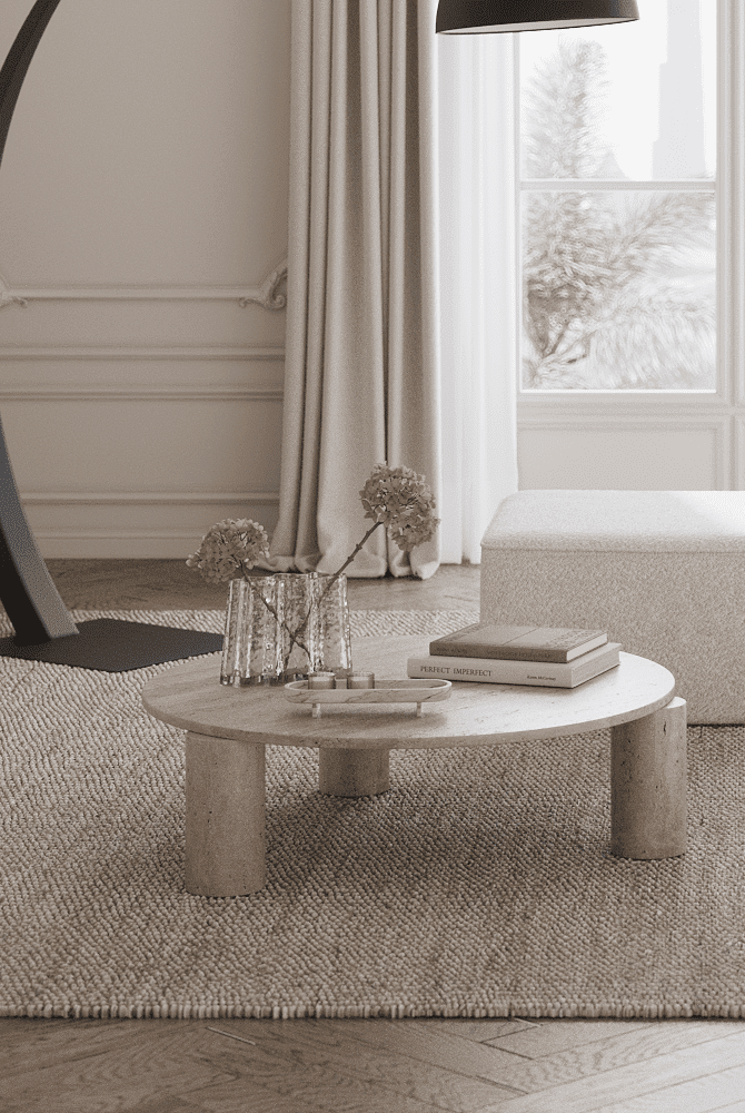 Alana Travertine Coffee Table (3 Sizes)