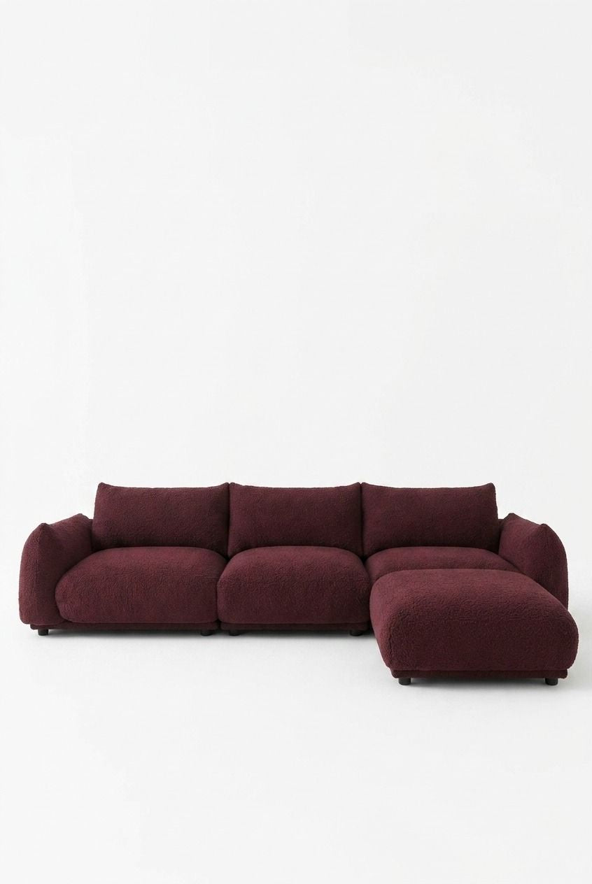 Alannah Mulberry Modular 4 Seater Sofa with Ottoman