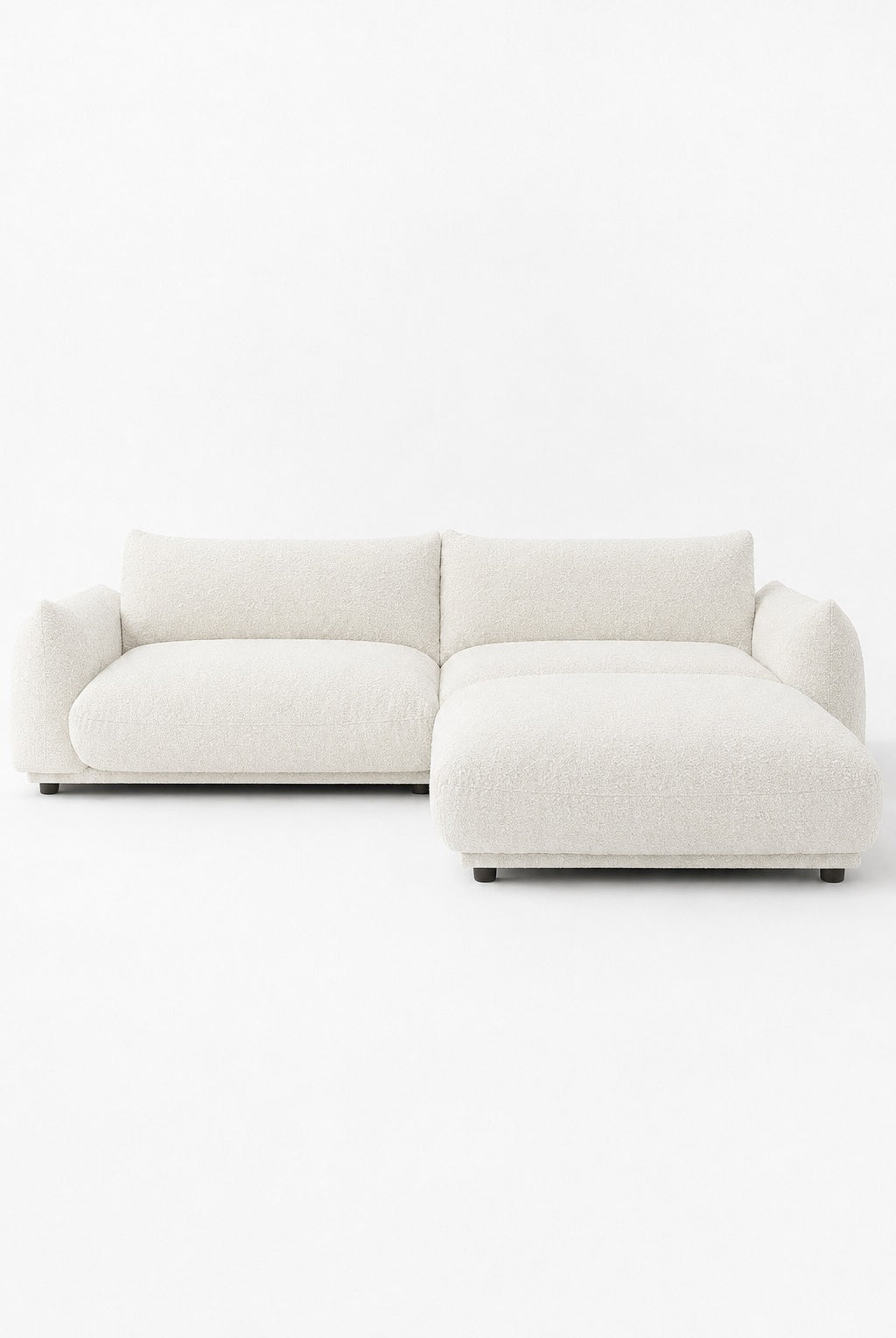 Alannah Off White Boucle Modular 3 Seater Sofa with Ottoman