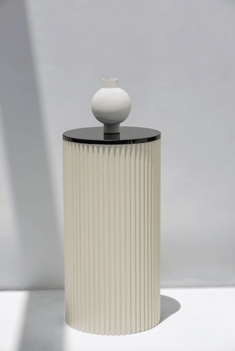 Alora Beige Wooden Plinth With Black Tops