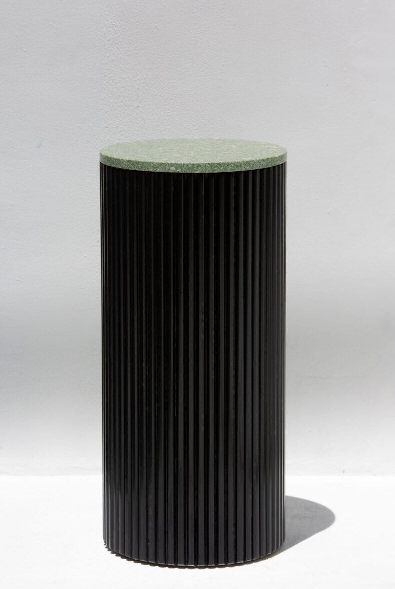 Alora Black Wooden Plinth With Green Quartz Top