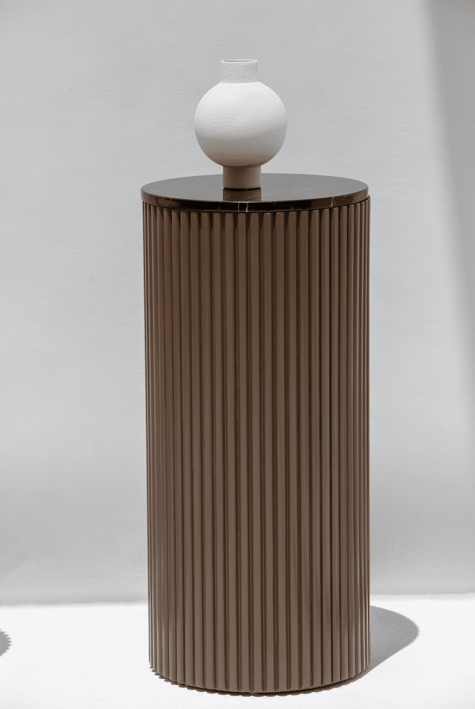 Alora Brown Wooden Plinth With Black Marquina Top