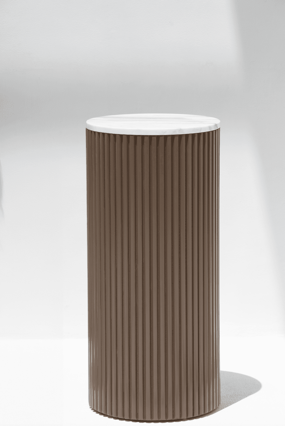 Alora Brown Wooden Plinth With Volakes Marble Top