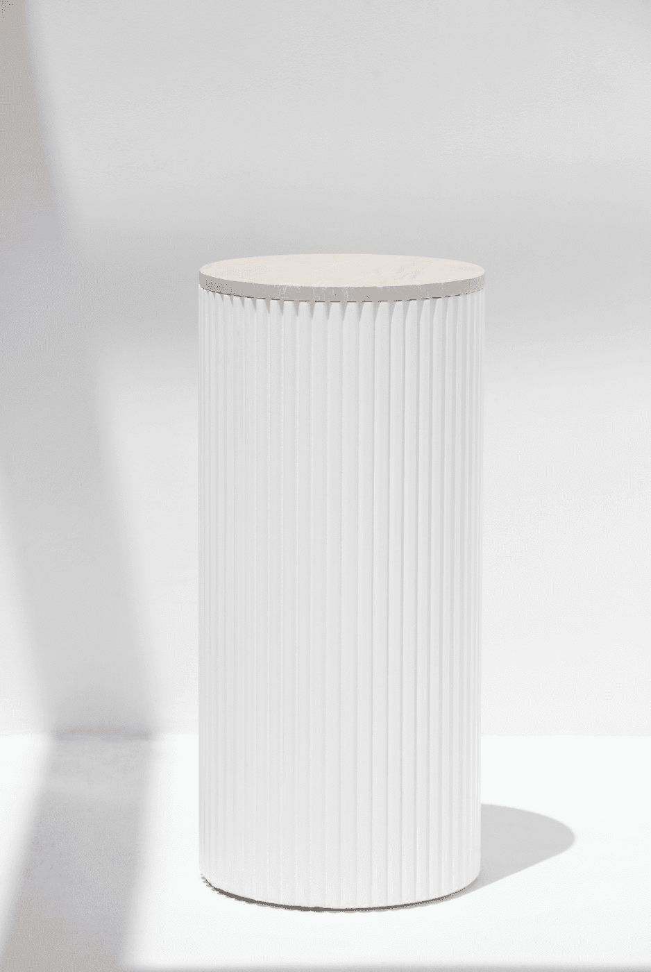 Alora White Wooden Plinth With Brecia Beige Top