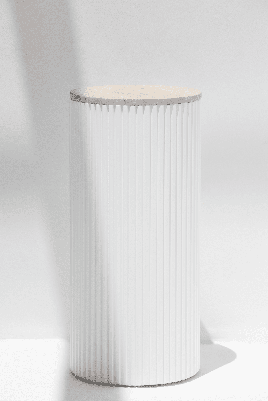 Alora White Wooden Plinth With Crema Uno Top