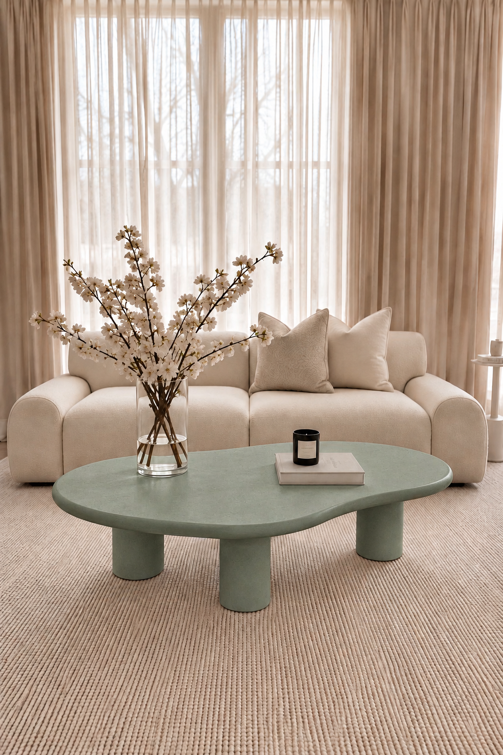 Alvin Sage Green Microconcrete Coffee Table
