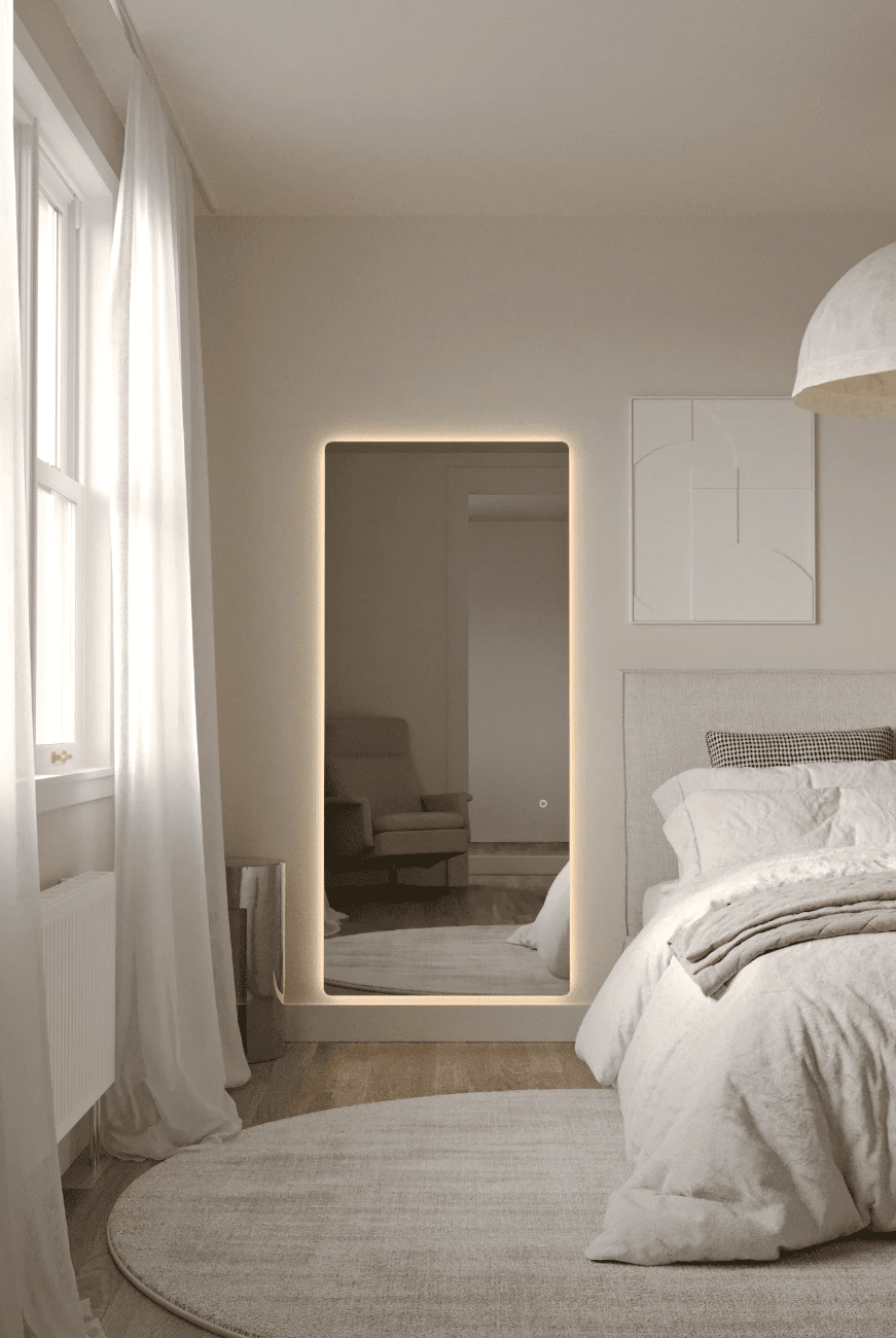 Backlit Feless Full Length Rounded Corners Mirror (2 Sizes) Mirrors Homekode