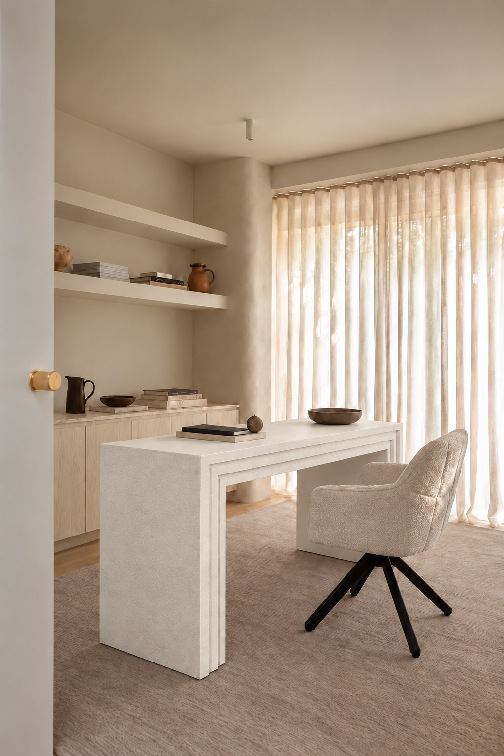 Amelie Off White Microconcrete Desk