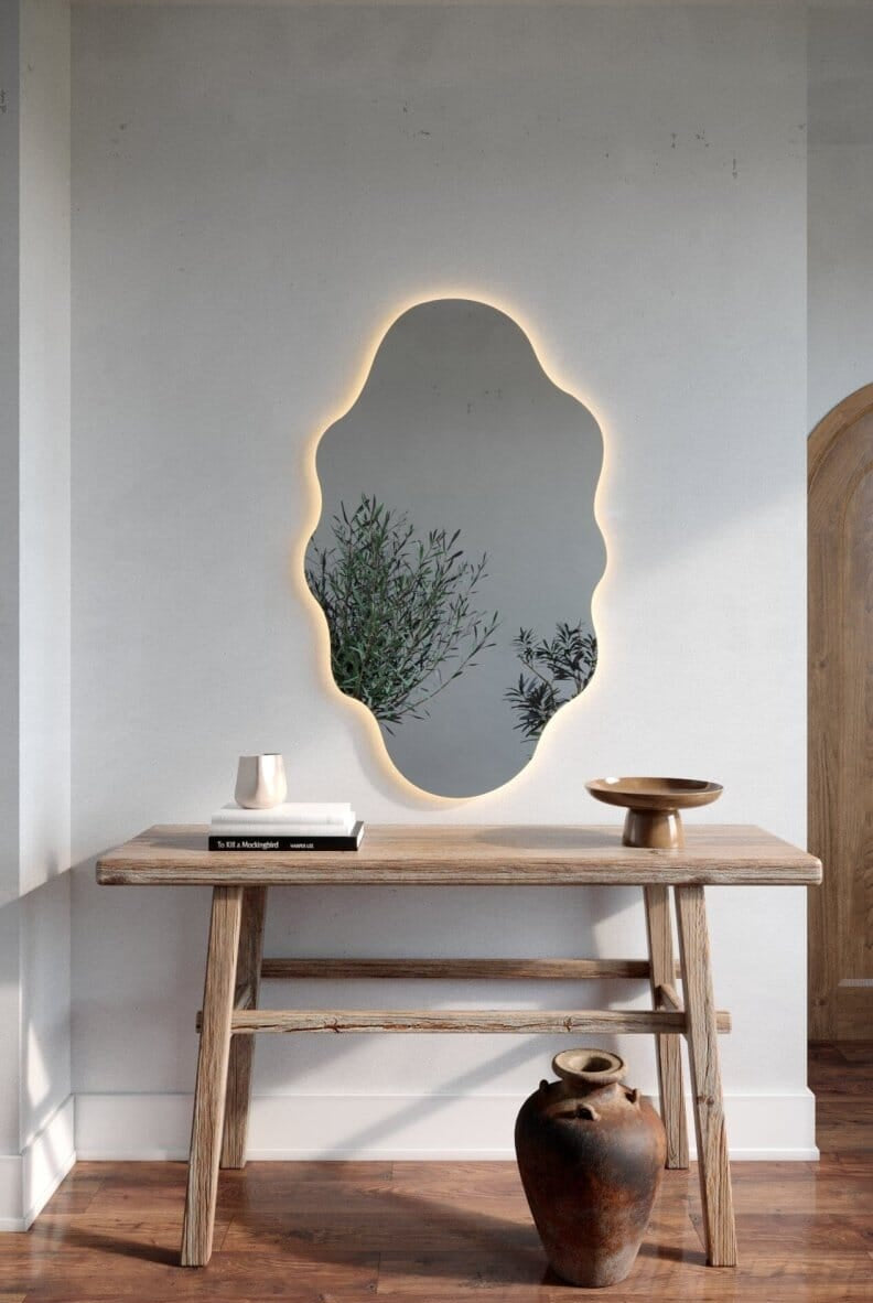 Cloudscape Backlit Frameless LED Mirror