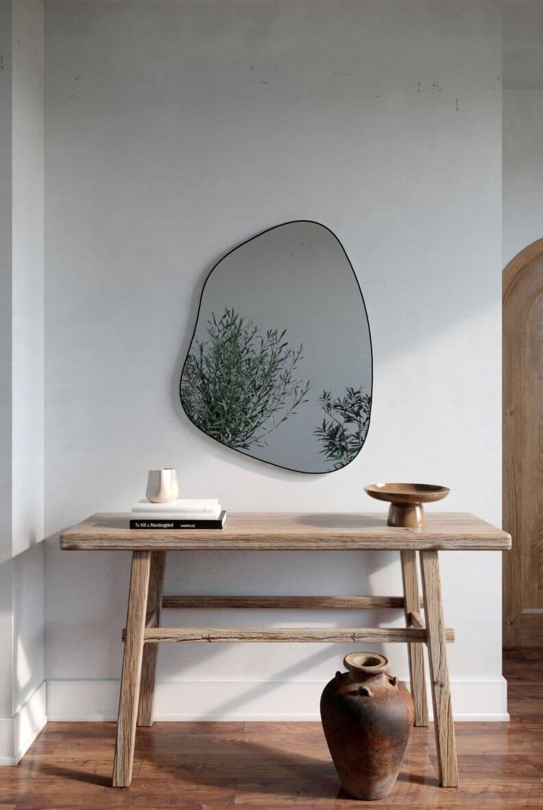 Verna Black Irregular Vanity Mirror