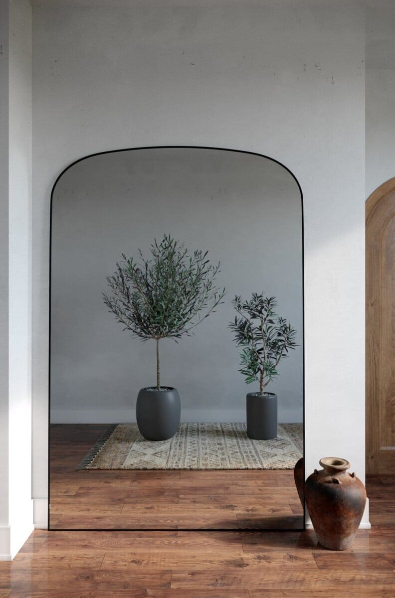 Stella Black Flat Arch Mirror (2 Sizes) Mirrors Homekode