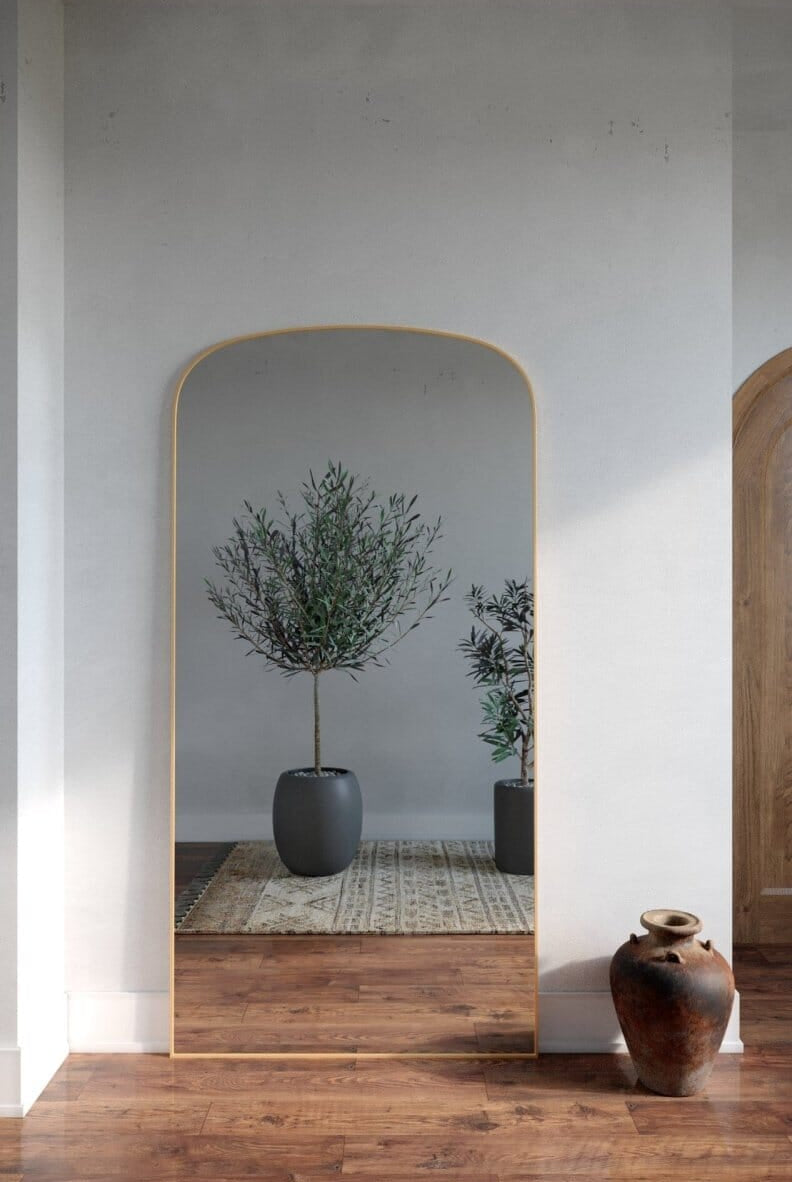 Stella Gold Flat Arch Mirror (2 Sizes) Mirrors Homekode