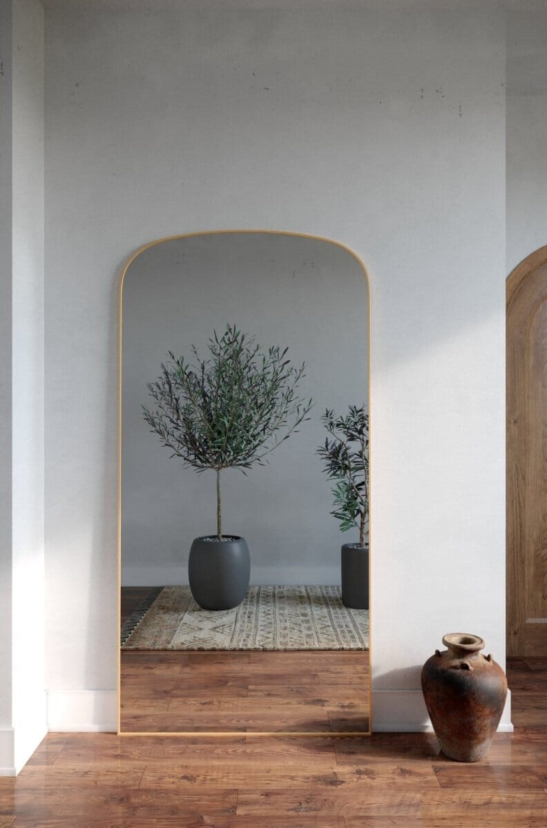 Stella Gold Flat Arch Mirror (2 Sizes) Mirrors Homekode
