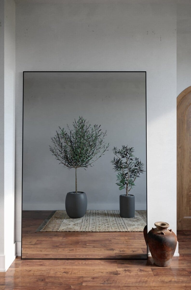 Zara Full Length Black Rectangular Large Metal Mirror (4 Sizes) Homekode 210x140 CM