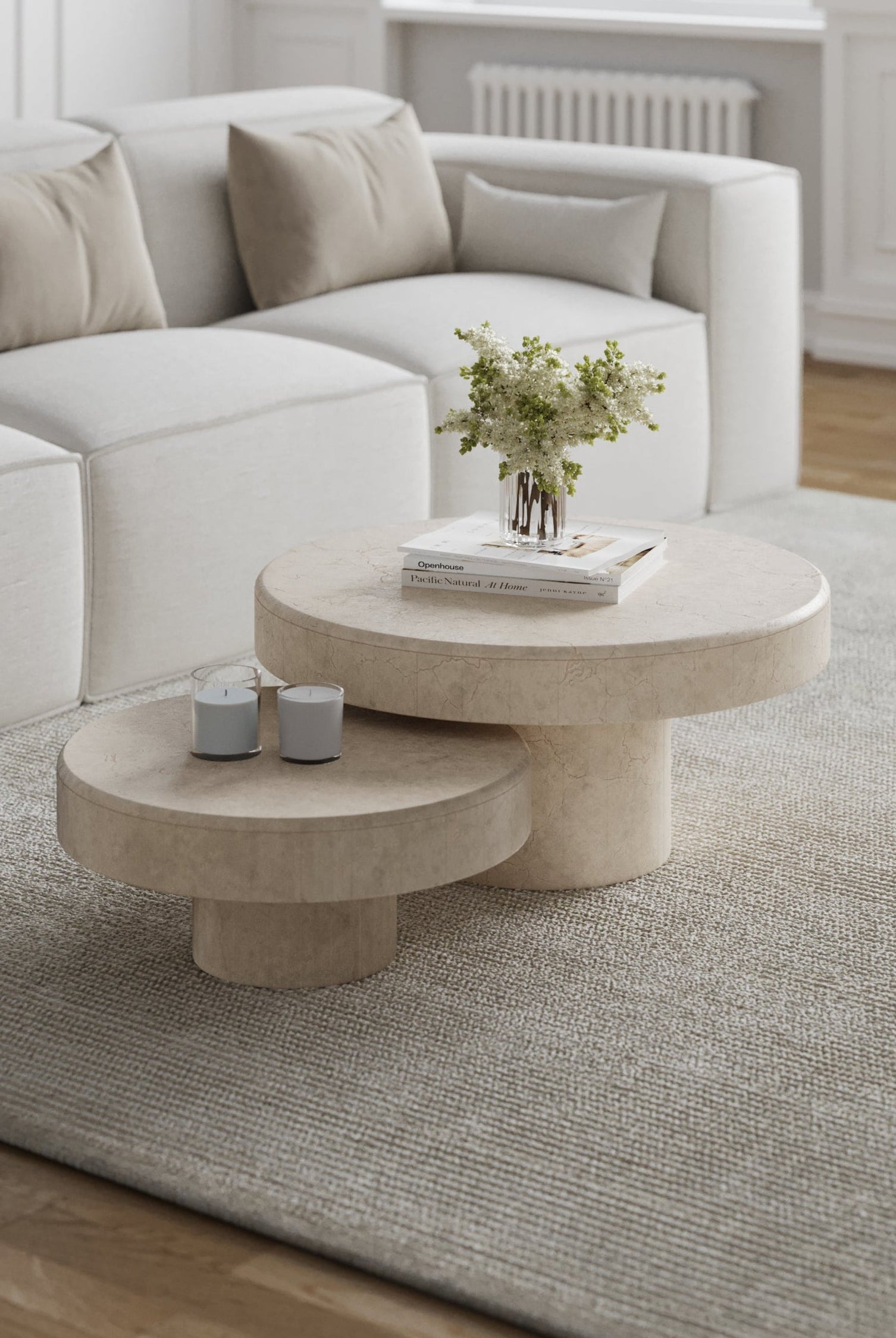 Arezzo Crema Marfil Nesting Coffee Table