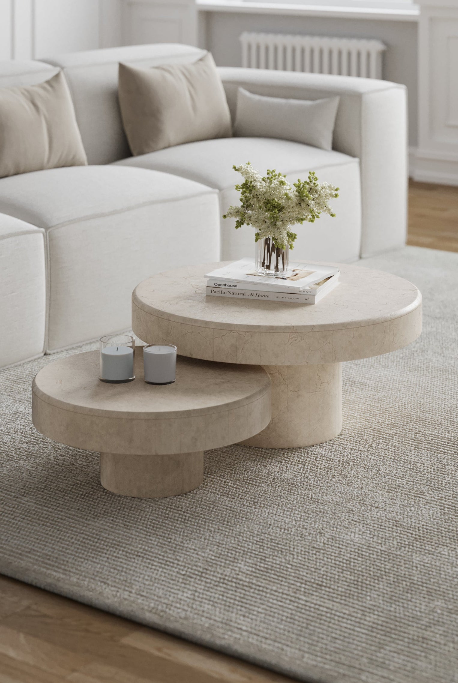 Arezzo Crema Marfil Nesting Coffee Table